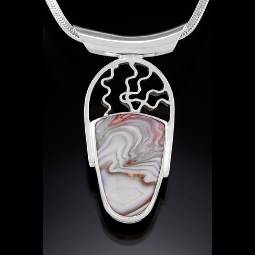 Botswana Agate Sterling Silver Necklace 